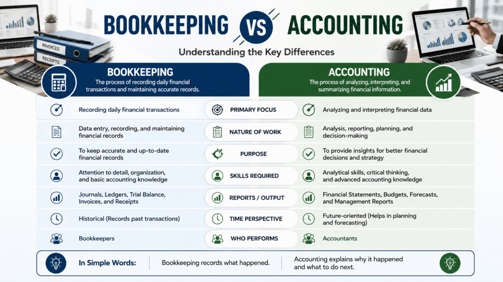 Bookkeeping vs Accounting