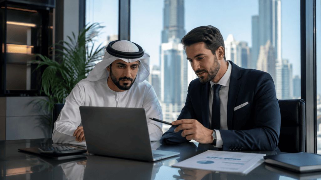 Step-by-step UAE Golden Visa application process on a laptop screen Title: How to Apply for UAE Golden Visa